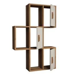 Hanah Home Flora Estantería de Pared Nogal y Crema